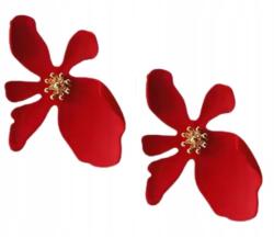 Kokonet Piros matt virágos fülbevaló Pipacs kiegészítő univerzális ékszer (3-0403)