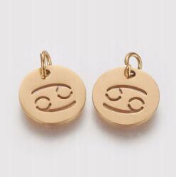  Csillagjegyek: Rák, medál, Acél, arany (02175)