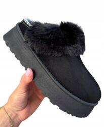  Strandpapucs Platformos Szőrmés Papucs 4cm Slipper Fekete Női 40 (E7_JD6_BLACK_40)