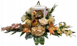 MartineX Lampion Nád Nagy Narancssárga Síremlék Temető Sír Dekoráció (STROIK LAMPION DUŻY POMARAŃCZOWY)