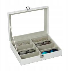 Relaxdays Doboz Szemüvegtartó Tok 8 Pár Fehér (RD10)