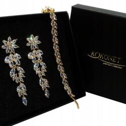 Kokonet Fülbevaló és karkötő szett ajándék esküvőre (Kolczyki i bransoletka w zestawie pudełko)