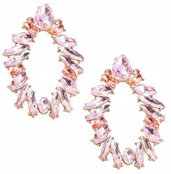 Kokonet Rózsaszín karika fülbevaló, könnyű, világos, Pasztel színű, alkalmi, esti, esküvőre (3-0522)