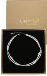 Kokonet Ezüst színű gyöngyös choker nyaklánc, állítható, elegáns ajándékdobozban (6-0057)