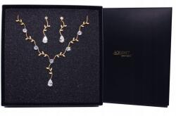 Kokonet Esküvői arany szett Rusztikus fülbevaló nyaklánc (KOMPLET złoty ślubny kolczyki naszyjnik)