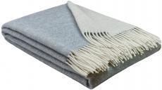 Interblanket 100% Вълнено Двулицево Одеяло - Синьо И Бяло С Ресни (150 x 200 См)