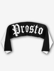 Prosto Identity fekete sál, jacquard logó, 205cm hosszú, 45% akril, 29% poliészter (5907494509703)