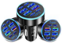  Autós töltő 8 az 1-ben, többportos 4USB 4PD, 100 W (ZWJ-051)