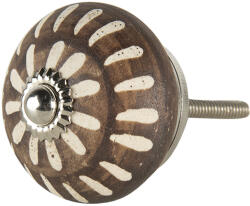 Clayre & Eef Buton mobilier ceramica maro 4x3 cm / S3 cm (64791)