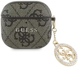 Guess Husă Guess 4G Strass Charm pentru AirPods 4 maro (GUA4P4E4CDW)