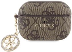 Guess 4G Script PC/PU husă cu charm pentru AirPods Pro 2 maro (GUAP2P4E4CDW)