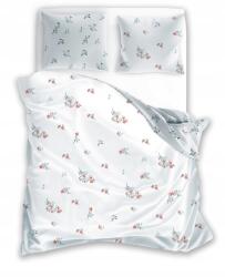 Faro Ágynemű garnitúra 140X200+70X90 fehér, piros virágokkal (Cottage Home 011)