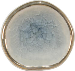 Clayre & Eef Buton mobilier ceramica albastra aurie 4x4x3 cm / S3 cm (65044)