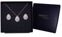 Kokonet Ékszer szett fülbevaló lánc rózsaszín arany (8-0107 + 8-0348)