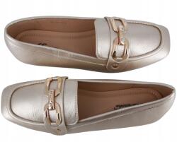  Kényelmes Papucs Alacsony Sarkú Arany Könnyű Balerina Cipő Női 40-ES (D8_QQ19)