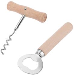 Westmark Set Westmark Woody 100822E7 Tirbuson si Deschizator de Sticle Lemn si Otel ArgintiuMaro (100822E7)