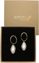 Kokonet Fülbevaló kerek gyöngyökkel szabálytalan arany 14k eredeti kézzel készített (6-0066)