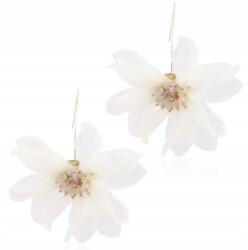 Kokonet Arany chiffon virág fülbevaló gyöngyökkel esküvőre boho (3-0409)