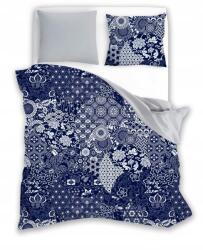 Faro Ágynemű garnitúra 220x200 cm sötétkék virágos 100% pamut szatén (017-B)