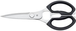 WMF Foarfece de bucatarie WMF 23 cm, foarfece de uz casnic, foarfece de bucatarie, otel inoxidabil Cromargan, maner din plastic, foarfece universale cu deschizator de sticle si ridicator de conserve (18.8