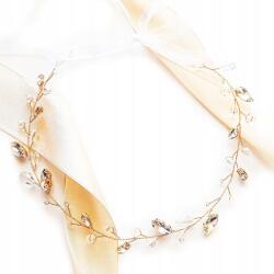 Kokonet Esküvői hajpánt arany strasszokkal és kristályokkal Finom (4-0169)