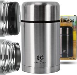  Ételhordó Termosz Leveshez Rozsdamentes Acél Termosz 750ml Hőtároló Edény Hausmann (TERMOS OBIADOWY na ZUPĘ NIERDZEWNY 750ml HAUS)