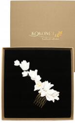 Kokonet Hajdísz arany fehér virágokkal egyedi, elegáns French (6-0060)