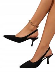 Shein Női Bebújós Magassarkú Cipő Fekete 37, 5 1EG (23424)