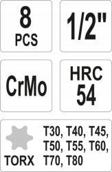 TOYA Torx ütvecsavarozó készlet 8db-os Yato YATYT-1065 (YT-1065)
