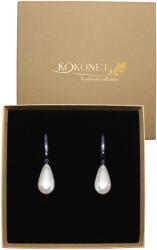 Kokonet Fülbevaló gyöngy csepp lógó 4cm ezüst líra patent klasszikus (Kolczyki srebro bigiel lira zatrzask klasyka)