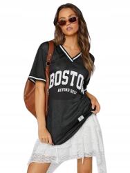 Shein Női Oversize Póló Fekete, Combközépig Érő Nyomott Mintával 38-AS