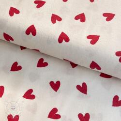  Pamutvászon FLANNEL Hearts off white