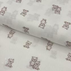  Dupla géz/muszlin Teddy white digital print ORGANIC