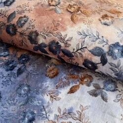  Pamutvászon TIE DYE EMBROIDERY Poppy design I