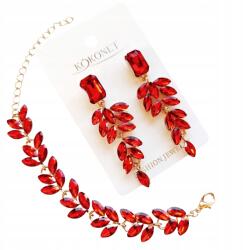 Kokonet Ékszerszett piros szalagavató ajándék karkötő elegáns fülbevaló (1-0125 + 3-0512)