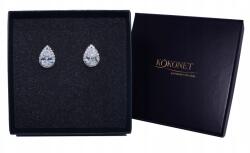 Kokonet Esküvői finom fülbevaló Csipeszek ezüst strasszok (KOLCZYKI ślubne KLIPSY srebrne cyrkonie)