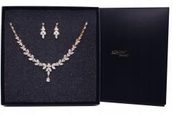 Kokonet Esküvői szett arany Nyaklánc Fülbevaló Levelek (KOMPLET ślubny złoty NASZYJNIK KOLCZYKI listk)