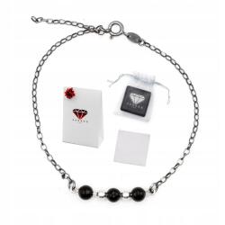  Turmalin karkötő Fekete Ezüst 925 Oxidált Talizmán Ajándék Kézzel készített