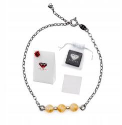  Karkötő Citrom Természetes Kő Ezüst 925 Oxidált Ajándék Kézzel készített