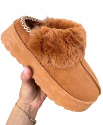  Meleg Papucs Strandpapucs Szőrmével A Platformon 4cm Slipper Camel Dasmkie 36 (E7_JD6_CAMEL_36)