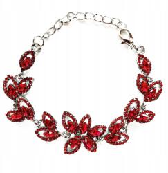 Kokonet Levelek Karkötő rubin strasszok gyönyörű esküvő (1-0116)