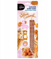 Globo Illatos ceruza Kidea Sós Karamell 3 db ceruza 3 db radír Ajándék (ZAGOSKKA)