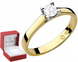 ZŁOCISTO Arany Eljegyzési Gyűrű Laboratóriumi Gyémánt 585 Gravírozás Ajándék (na zaręczyny z brylantem z diamentem)