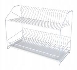  Edényszárító tálca 2 szintes 60 cm csepegtető fehér (5907800102314)