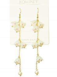 Kokonet Finom fülbevaló gyöngyökkel, hosszú lógó virágokkal (3-0337)