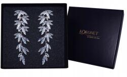 Kokonet Egyedi esküvői fülbevaló Swarovski ezüst levelekkel (UNIKALNE kolczyki ślubne listki srebrne)