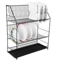 Primpol Edényszárító 3 szintes csepegtető fekete csepegtető 50cm (5907631702554)