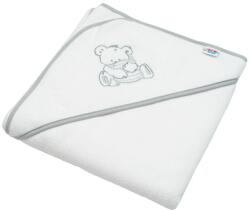New Baby Prosop pentru copii din frotir cu broderie şi cu glugă New Baby 80x80 alb urs Prosop