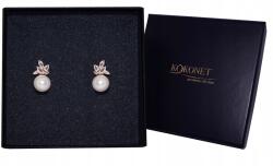 Kokonet Aranyozott gyöngyökkel díszített Fülbevaló esküvőre Gyönyörű Gyöngyök (Kolczyki złote cyrkonie perła)