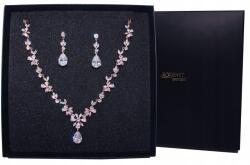 Kokonet Nyaklánc fülbevalóval Ékszer Szett rózsaarany esküvői Csoda glam (8-0212)